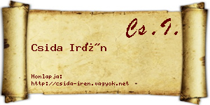 Csida Irén névjegykártya